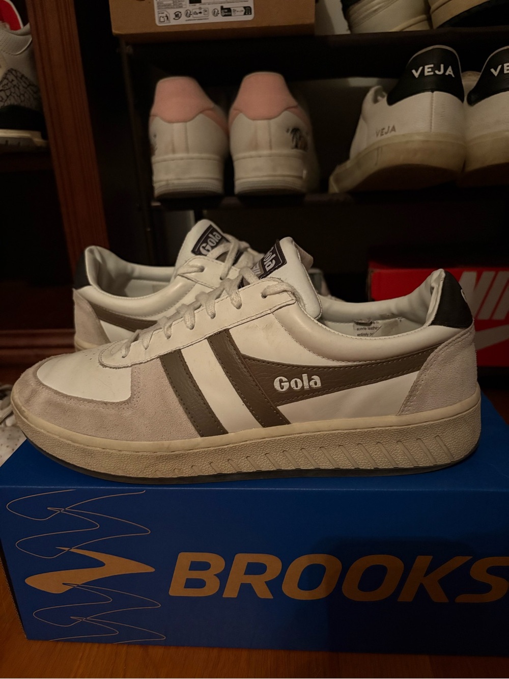 Gola Men's White & Brown/Gray  Classic Trainer